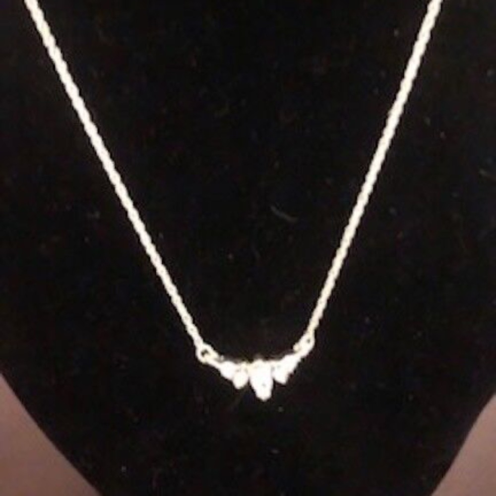 Brand New Avon silver necklace earrings set white cubic zirconia vintage